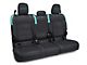 PRP Rear Bench Seat Cover; Black and Teal Vinyl (20-24 Jeep Gladiator JT w/ Cloth Seats)