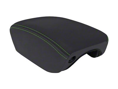 PRP Center Console Cover; Black and Green Vinyl (18-24 Jeep Wrangler JL)