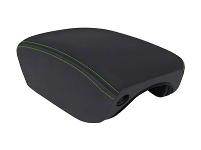 PRP Center Console Cover; Black and Green Vinyl (18-25 Jeep Wrangler JL)