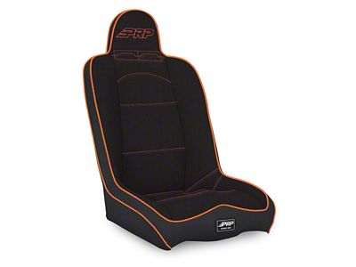 PRP Daily Driver High Back Suspension Seat; Black and Orange Tweed (Universal; Some Adaptation May Be Required)
