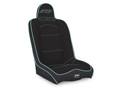 PRP Daily Driver High Back Suspension Seat; Black and Teal Tweed (Universal; Some Adaptation May Be Required)
