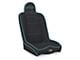 PRP Daily Driver High Back Suspension Seat; Black and Teal Vinyl (Universal; Some Adaptation May Be Required)