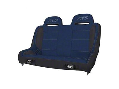 PRP Elite Series Rear Suspension Bench Seat; Blue (07-18 Jeep Wrangler JK 4-Door)