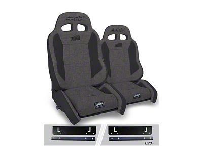 PRP Enduro Elite Crawl Edition Reclining Suspension Seats and Mounts; Gray/Black (97-02 Jeep Wrangler TJ)