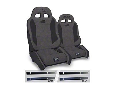 PRP Enduro Elite Crawl Edition Reclining Suspension Seats and Mounts; Gray/Black (03-06 Jeep Wrangler TJ)