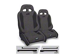 PRP Enduro Elite Crawl Edition Reclining Suspension Seats and Mounts; Gray/Black (76-95 Jeep CJ7 & Wrangler YJ)