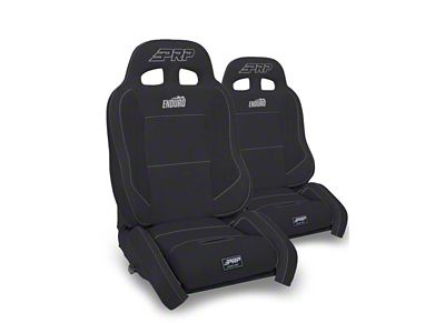 PRP Enduro Elite Crawl Edition Reclining Suspension Seats and Mounts; Black (76-95 Jeep CJ7 & Wrangler YJ)