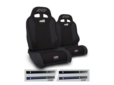 PRP Enduro Elite Trek Edition Reclining Suspension Seats and Mounts; Gray/Black (03-06 Jeep Wrangler TJ)