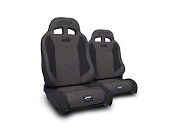 PRP Enduro Elite Trek Edition Reclining Suspension Seats and Mounts; Gray/Black (76-95 Jeep CJ7 & Wrangler YJ)