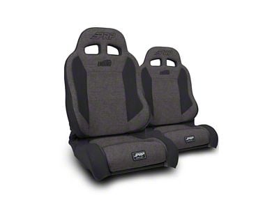 PRP Enduro Elite Trek Edition Reclining Suspension Seats and Mounts; Gray/Black (76-95 Jeep CJ7 & Wrangler YJ)