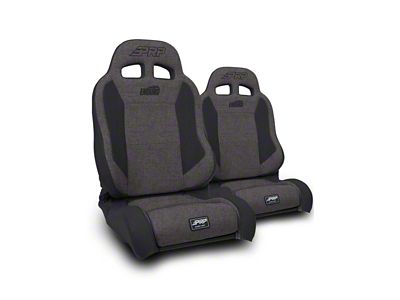 PRP Enduro Elite Trek Edition Reclining Suspension Seats and Mounts; Gray/Black (07-18 Jeep Wrangler JK)