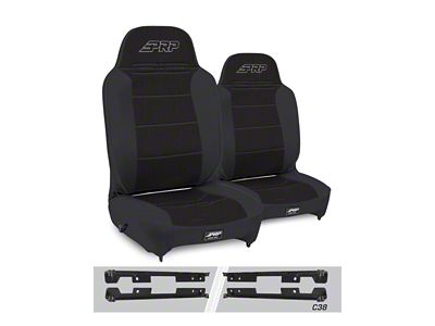 PRP Enduro High Back Reclining Suspension Seat and Mount Kit; Black (07-18 Jeep Wrangler JK)