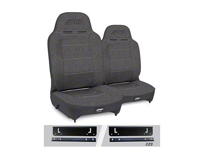 PRP Enduro High Back Reclining Suspension Seat and Mount Kit; Gray (97-02 Jeep Wrangler TJ)