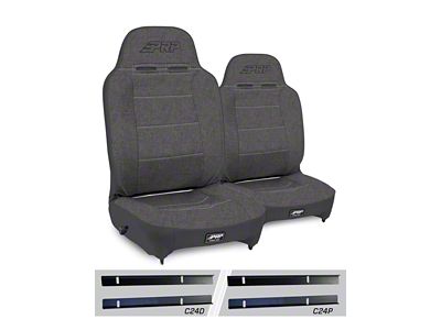 PRP Enduro High Back Reclining Suspension Seat and Mount Kit; Gray (03-06 Jeep Wrangler TJ)