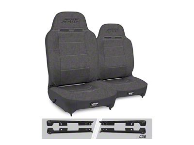 PRP Enduro High Back Reclining Suspension Seat and Mount Kit; Gray (07-18 Jeep Wrangler JK)