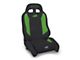 PRP EnduroCrawl Reclining Suspension Seat; Passenger Side; Black and Green Vinyl (Universal; Some Adaptation May Be Required)