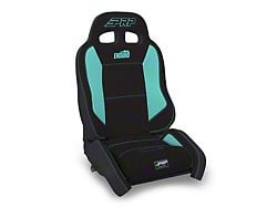 PRP EnduroCrawl Reclining Suspension Seat; Passenger Side; Black and Teal Tweed (Universal; Some Adaptation May Be Required)