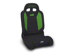 PRP EnduroDaily Reclining Suspension Seat; Driver Side; Black and Green Vinyl (Universal; Some Adaptation May Be Required)