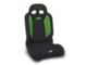 PRP EnduroDaily Reclining Suspension Seat; Passenger Side; Black and Green Vinyl (Universal; Some Adaptation May Be Required)