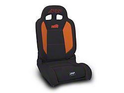 PRP EnduroDaily Reclining Suspension Seat; Driver Side; Black and Orange Vinyl (Universal; Some Adaptation May Be Required)