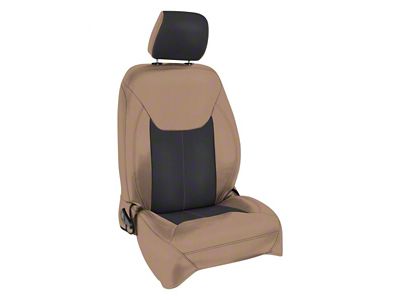 PRP Front Seat Covers; Black and Tan (13-18 Jeep Wrangler JK)
