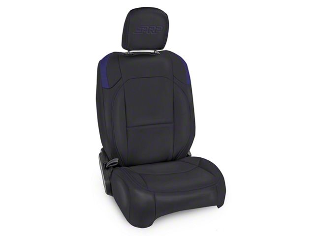 PRP Neoprene Front Seat Covers; Black and Purple (18-24 Jeep Wrangler JL 2-Door, Excluding Rubicon)