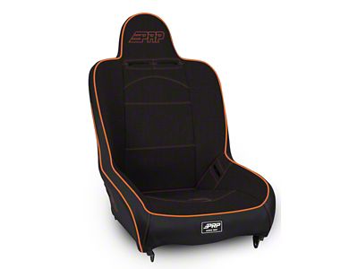 PRP Premier High Back Suspension Seat and Mount Kit; Black and Orange Tweed (Universal; Some Adaptation May Be Required)