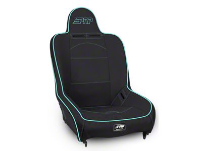 PRP Premier High Back Suspension Seat and Mount Kit; Black and Teal Vinyl (Universal; Some Adaptation May Be Required)