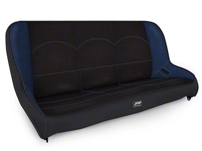 PRP Rear Bench Seat; Black and Blue (97-06 Jeep Wrangler TJ)