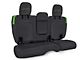 PRP Rear Bench Seat Cover; Black and Green Vinyl (18-24 Jeep Wrangler JL 4-Door w/ Leather Seats)