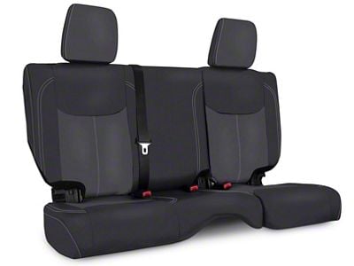 PRP Rear Seat Cover; Black and Gray (13-18 Jeep Wrangler JK 2-Door)