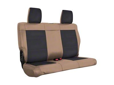 PRP Rear Seat Cover; Black and Tan (07-10 Jeep Wrangler JK 2-Door)