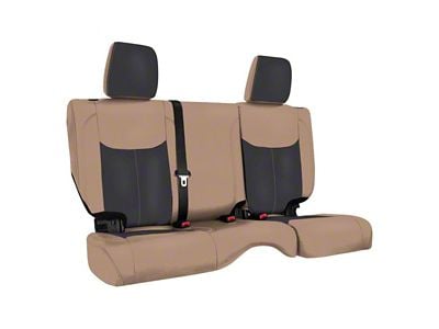 PRP Rear Seat Cover; Black and Tan (13-18 Jeep Wrangler JK 4-Door)