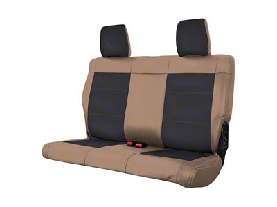 PRP Rear Seat Cover; Black and Tan (2007 Jeep Wrangler JK 4-Door)