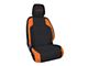 PRP Front Seat Covers; Black and Orange (16-23 Tacoma w/o Electric Seat Adjusters)