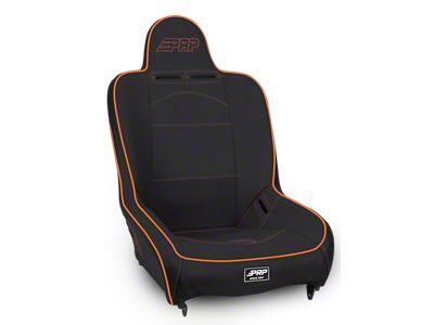 PRP Premier High Back Suspension Seat and Mount Kit; Black and Orange Vinyl (Universal; Some Adaptation May Be Required)