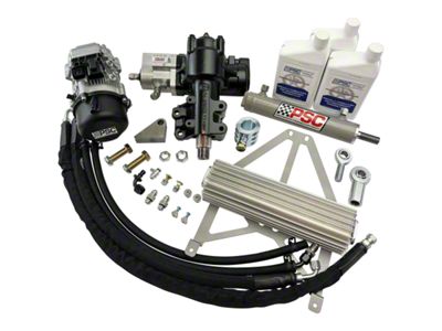 PSC Motorsports Cylinder Assist EHPS Steering Kit for 6.75-Inch Lock to Lock Front Axle and 1.50-Inch Tie Rod Clamp (20-23 3.0L EcoDiesel Jeep Wrangler JL)
