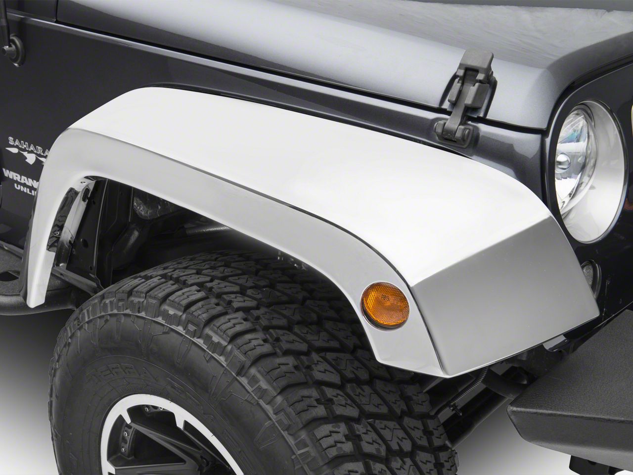 Putco Jeep Wrangler Fender Flares; ABS Chrome 403505 (07-18 Jeep Wrangler JK)  - Free Shipping
