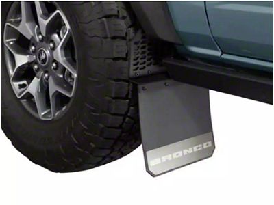 Putco Hex Mud Skins with Bronco Logo; High-Density Polyethylene; Front (21-24 Bronco)