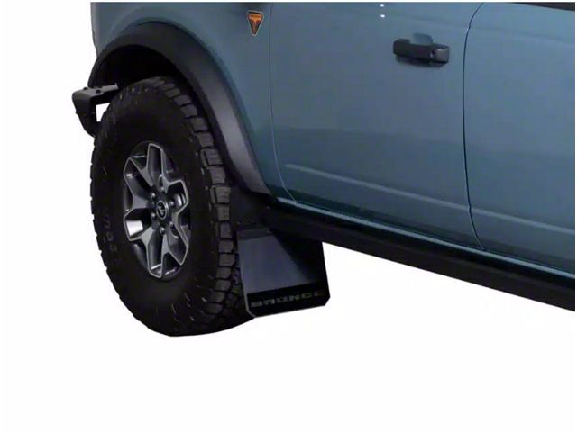 Putco Solid Mud Skins with Bronco Logo; High-Density Polyethylene; Front (21-24 Bronco)