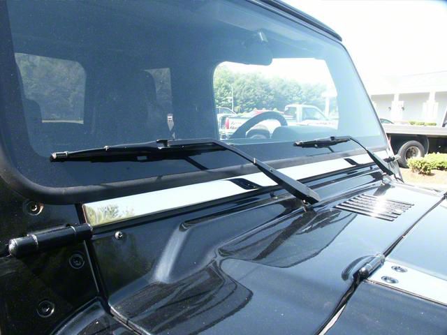 Windshield Accent Trim; Stainless Steel (97-06 Jeep Wrangler TJ)