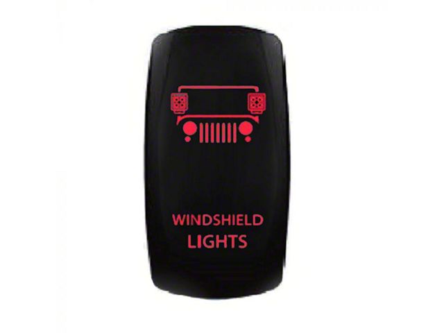 Quake LED Windshield Lights Rocker Switch; Red (Universal; Some Adaptation May Be Required)