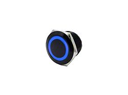 Quake LED On/Off Flush Mount Switch; Black/Blue (Universal; Some Adaptation May Be Required)