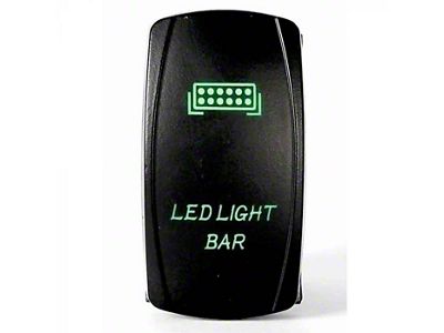 Quake LED 2-Way LED Light Bar Rocker Switch; Green (Universal; Some Adaptation May Be Required)