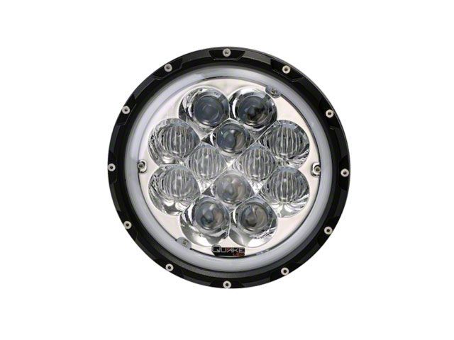 Quake LED 7-Inch Spider Eye Headlights with DRL Halo and RGB Accents; Chrome Housing; Clear Lens (76-86 Jeep CJ5 & CJ7; 97-18 Jeep Wrangler TJ & JK)