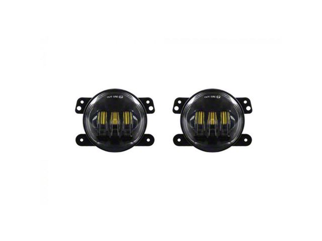 Quake LED Tempest 4-Inch Black Reflector LED Fog Lights (97-18 Jeep Wrangler TJ & JK)