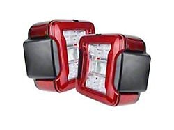 Quake LED Tempest Redout LED Tail Lights; Red Housing; Red Lens (18-24 Jeep Wrangler JL)