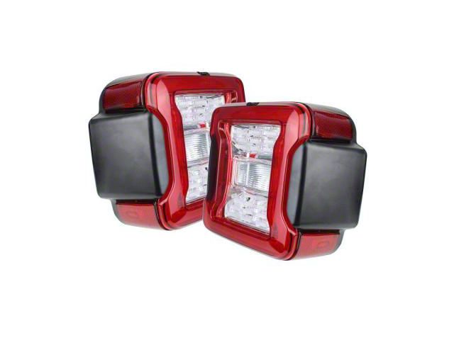 Quake LED Tempest Redout LED Tail Lights; Red Housing; Red Lens (18-24 Jeep Wrangler JL)