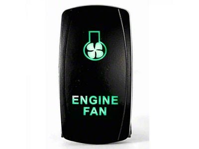 Quake LED 2-Way Engine Fan Rocker Switch; Green (Universal; Some Adaptation May Be Required)