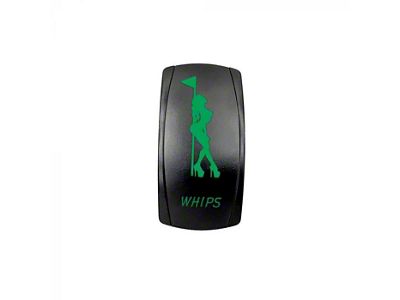 Quake LED 2-Way Whips Rocker Switch; Green (Universal; Some Adaptation May Be Required)